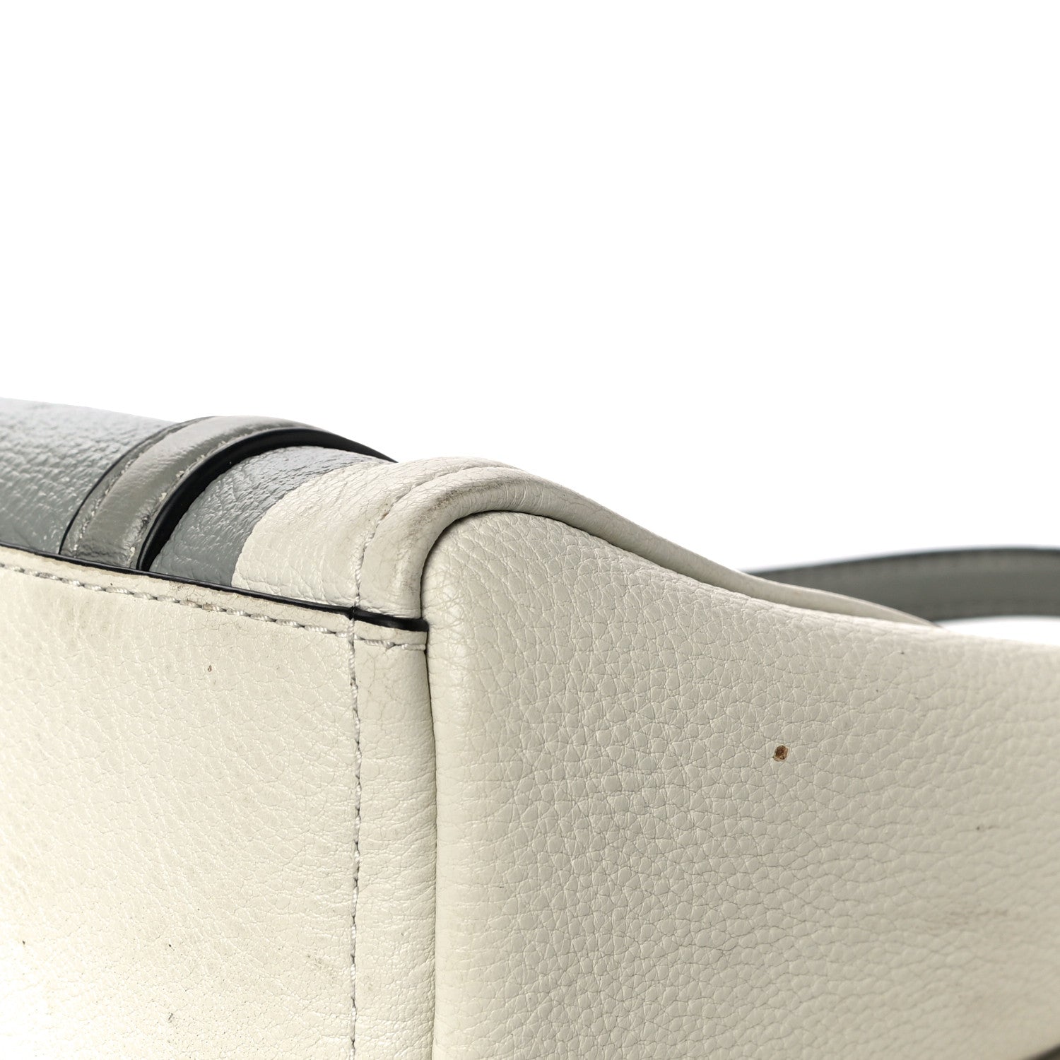 Marc Jacobs Grained Calfskin The Tag Tote Grey White 11 of 17