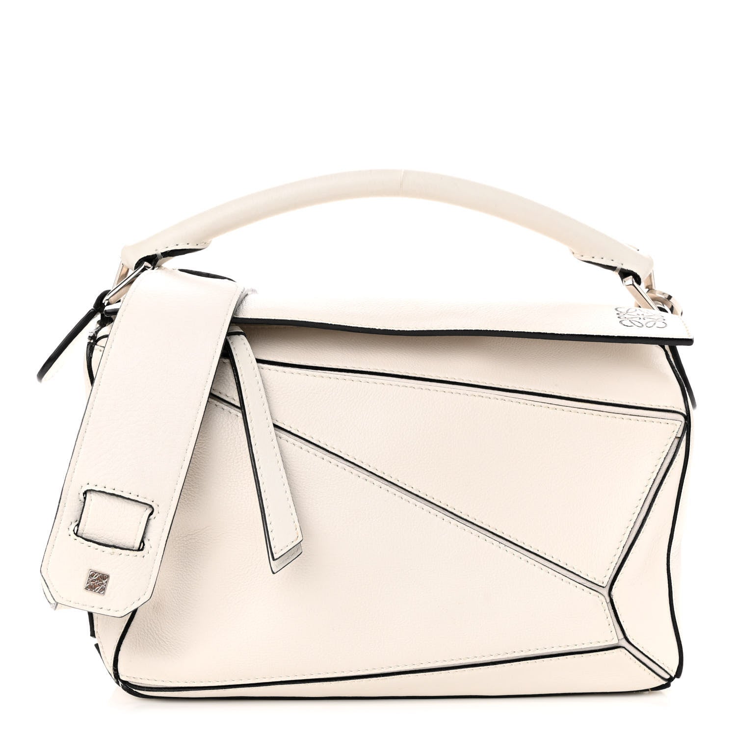 Loewe Grained Calfskin Small Puzzle Bag White 1 of 11
