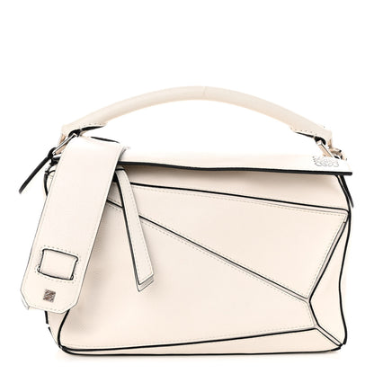 Loewe Grained Calfskin Small Puzzle Bag White 1 of 11
