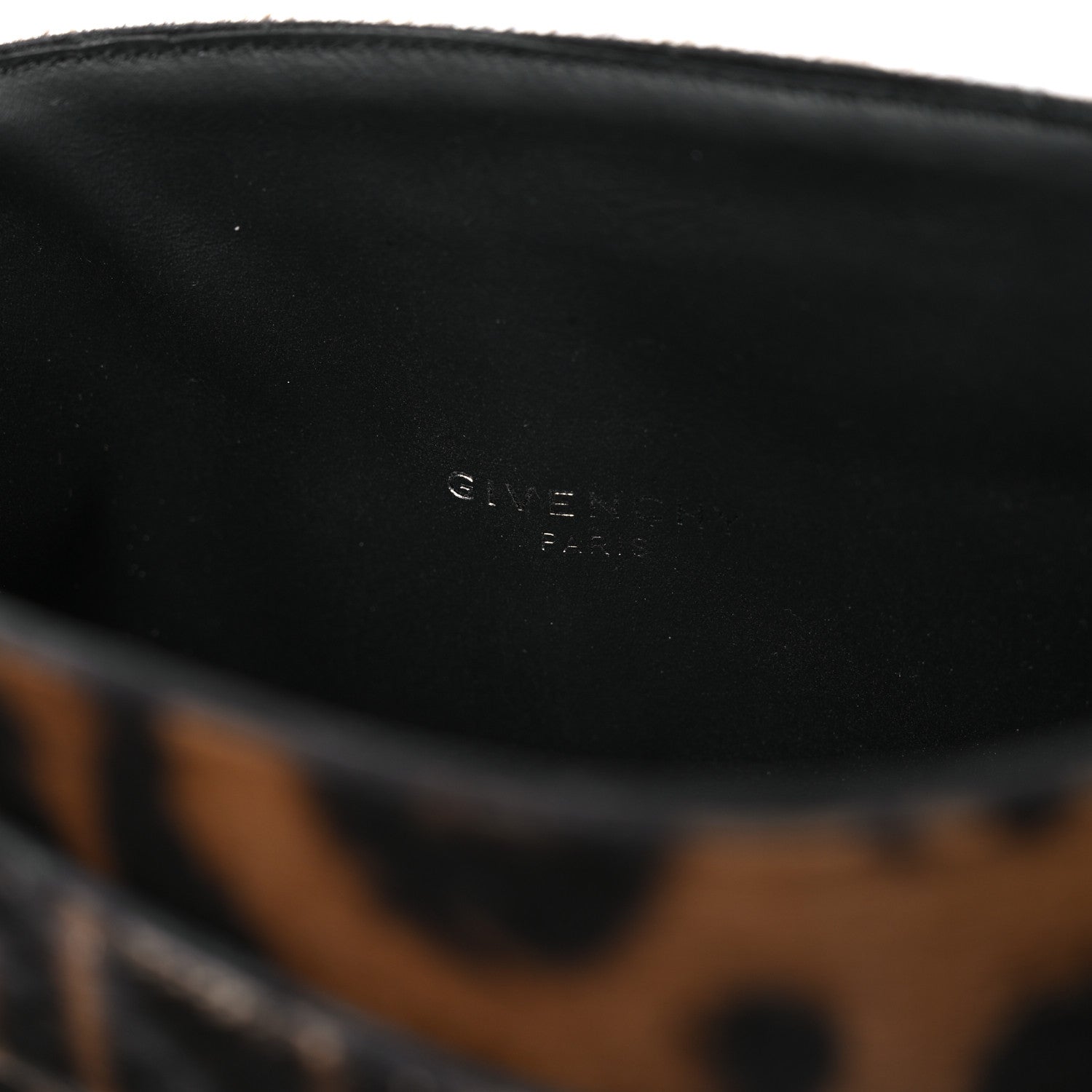 Givenchy Calf Hair Leopard Print Shark Lock Pant Boots 40 Black Brown 6 of 8