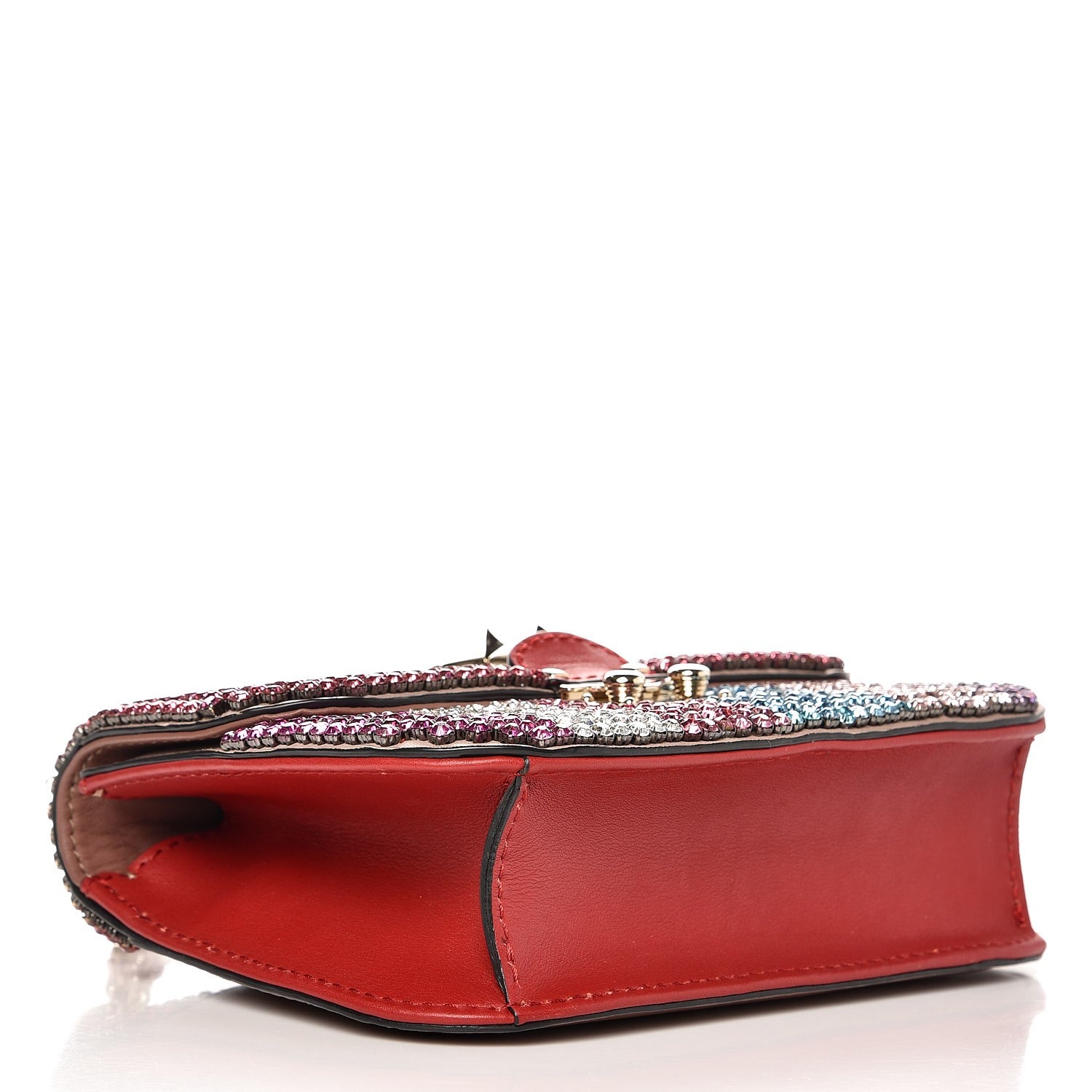 Valentino Garavani Vitello Crystal Embellished Small Glam Lock Rockstud Flap Multicolor 4 of 7