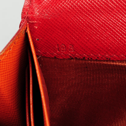 Prada Saffiano Cross Bi-Color Wallet Fuoco Papaya 7 of 7