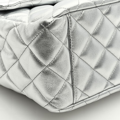 Chanel Metallic Lambskin Quilted XXL Travel Flap Bag Silver 8 of 9