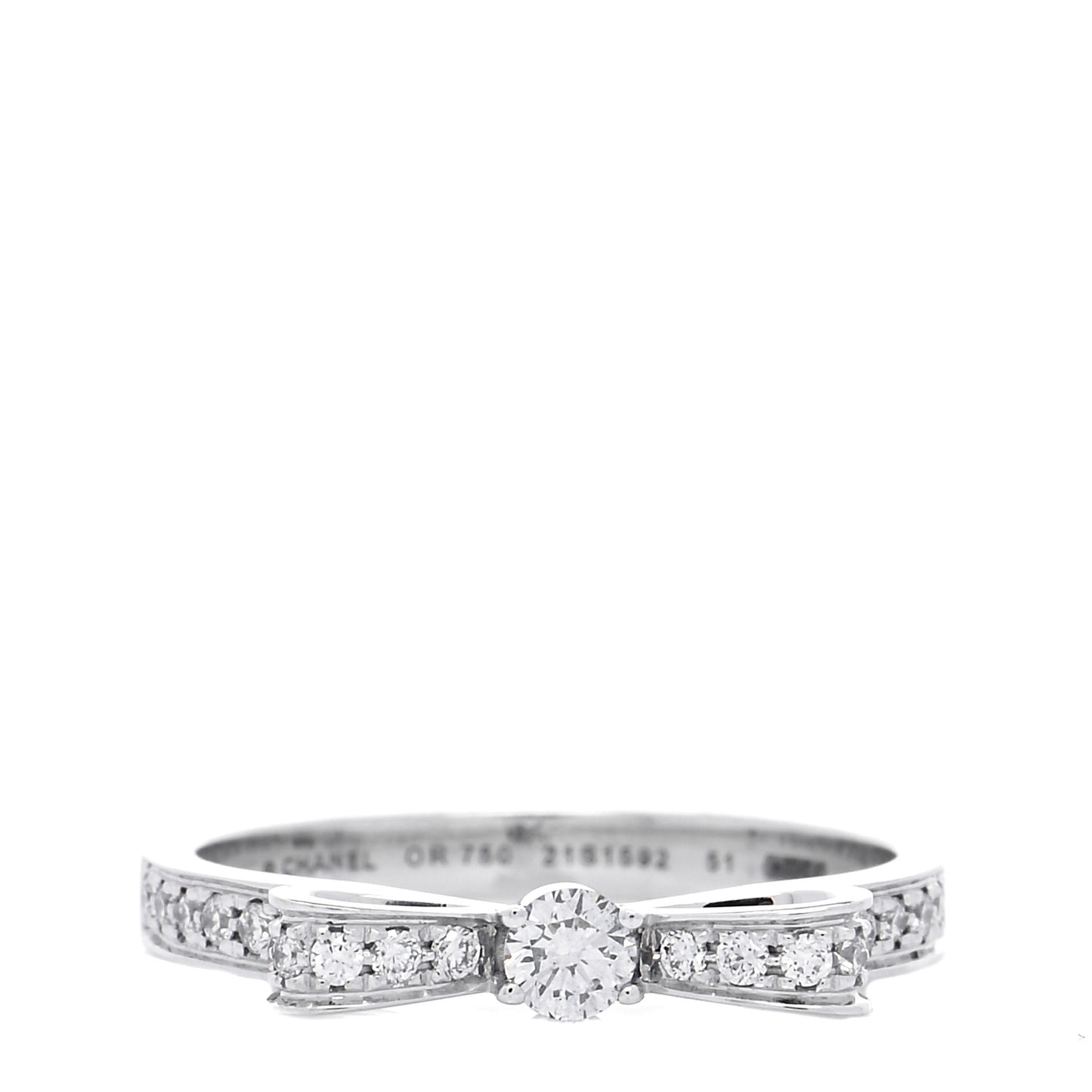 18K White Gold Diamond Ruban Ring 51 5.75