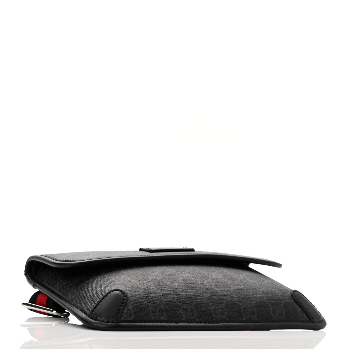 GG Supreme Monogram Web Slim Belt Bag Black Grey