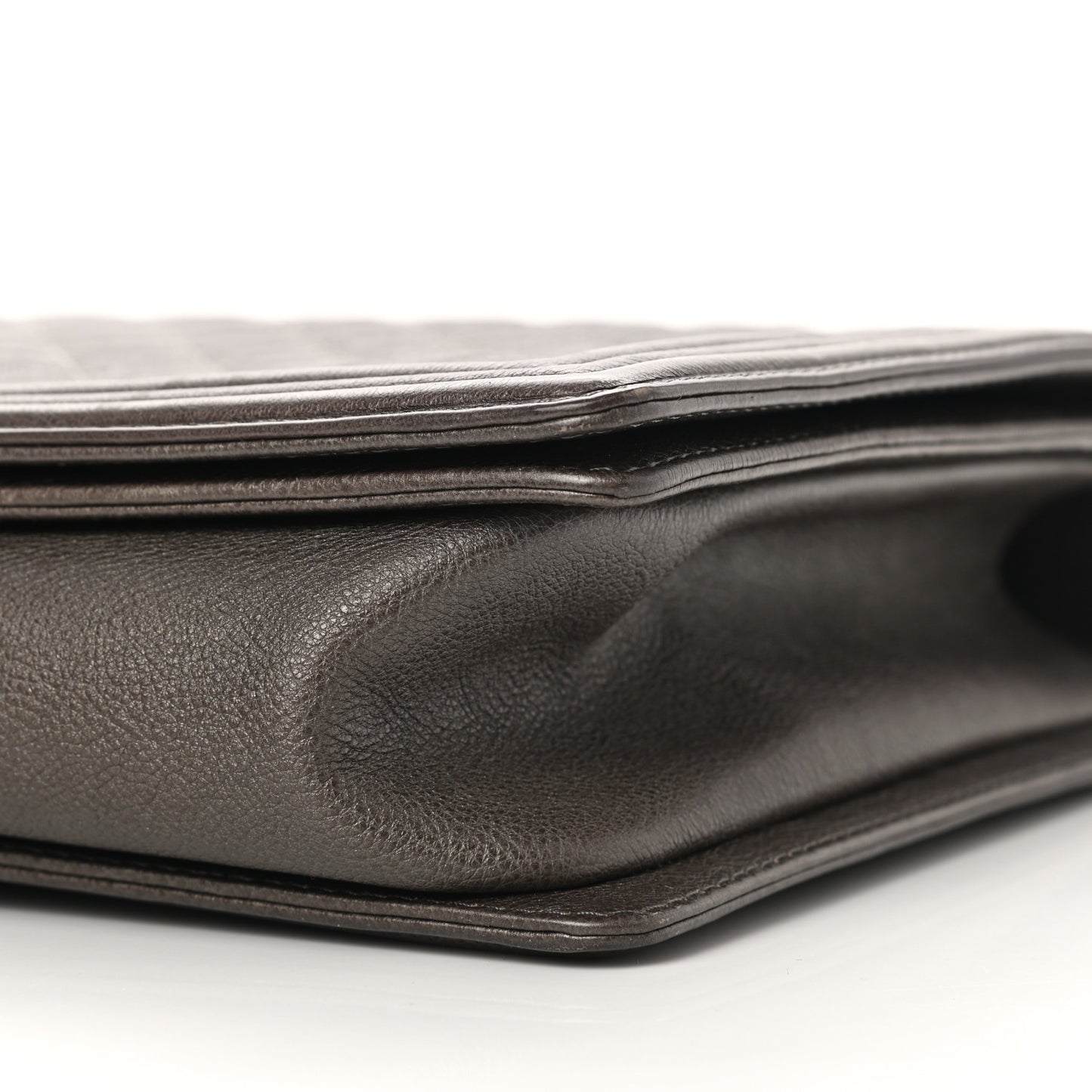 Calfskin Quilted Large Boy Flap Grey