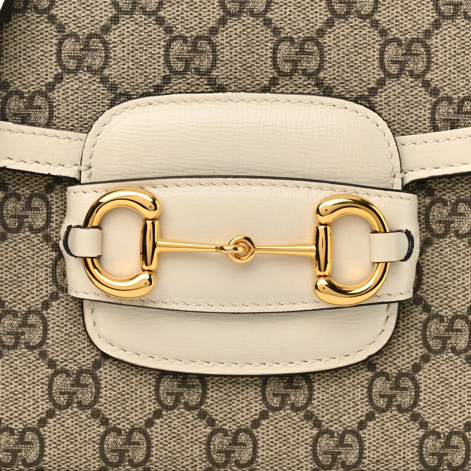 Gucci GG Supreme Monogram Horsebit 1955 Shoulder Bag Beige Mystic White 10 of 13