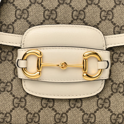Gucci GG Supreme Monogram Horsebit 1955 Shoulder Bag Beige Mystic White 10 of 13
