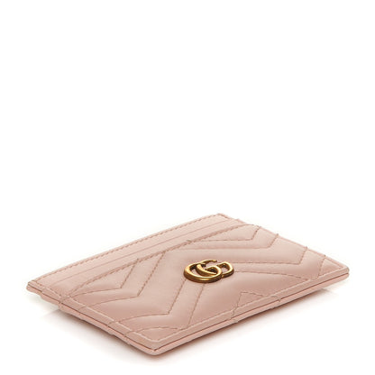 Gucci Calfskin Matelasse GG Marmont Card Holder Perfect Pink 4 of 6
