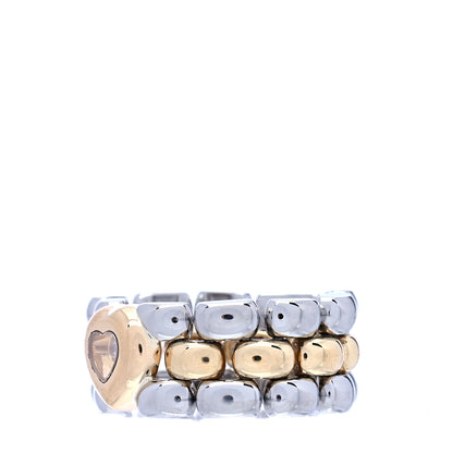 Chopard 18K Yellow Gold Stainless Steel Happy Diamonds Heart Ring 62 10 5 of 5