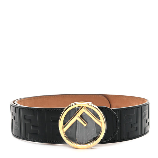 Calfskin F is Fendi FF 1974 Embossed Belt 75 30 Black