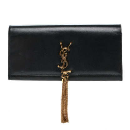 Saint Laurent Calfskin Classic Monogram Tassel Clutch Black 1 of 6
