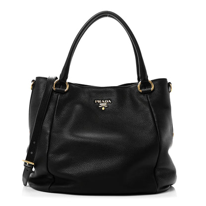 Prada Vitello Daino Shoulder Bag Black 1 of 9