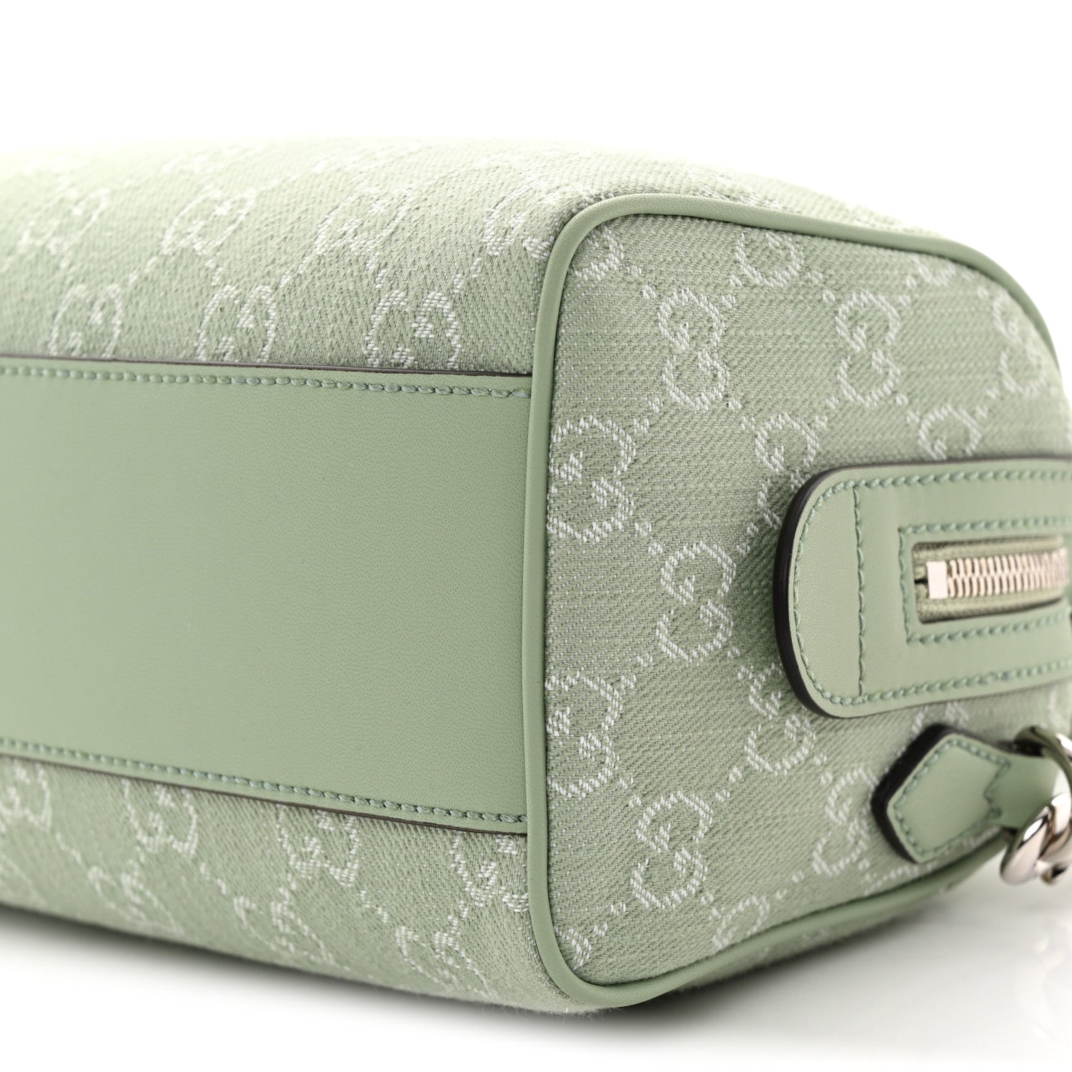 Gucci Denim GG Monogram Calfskin Mini Ophidia Top Handle Bag Pale Green 10 of 10