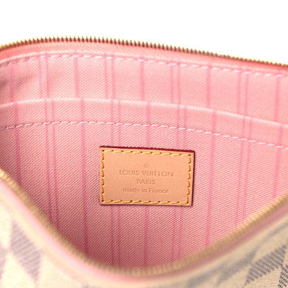 Louis Vuitton Damier Azur Neverfull MM GM Pochette Rose Ballerine 5 of 7