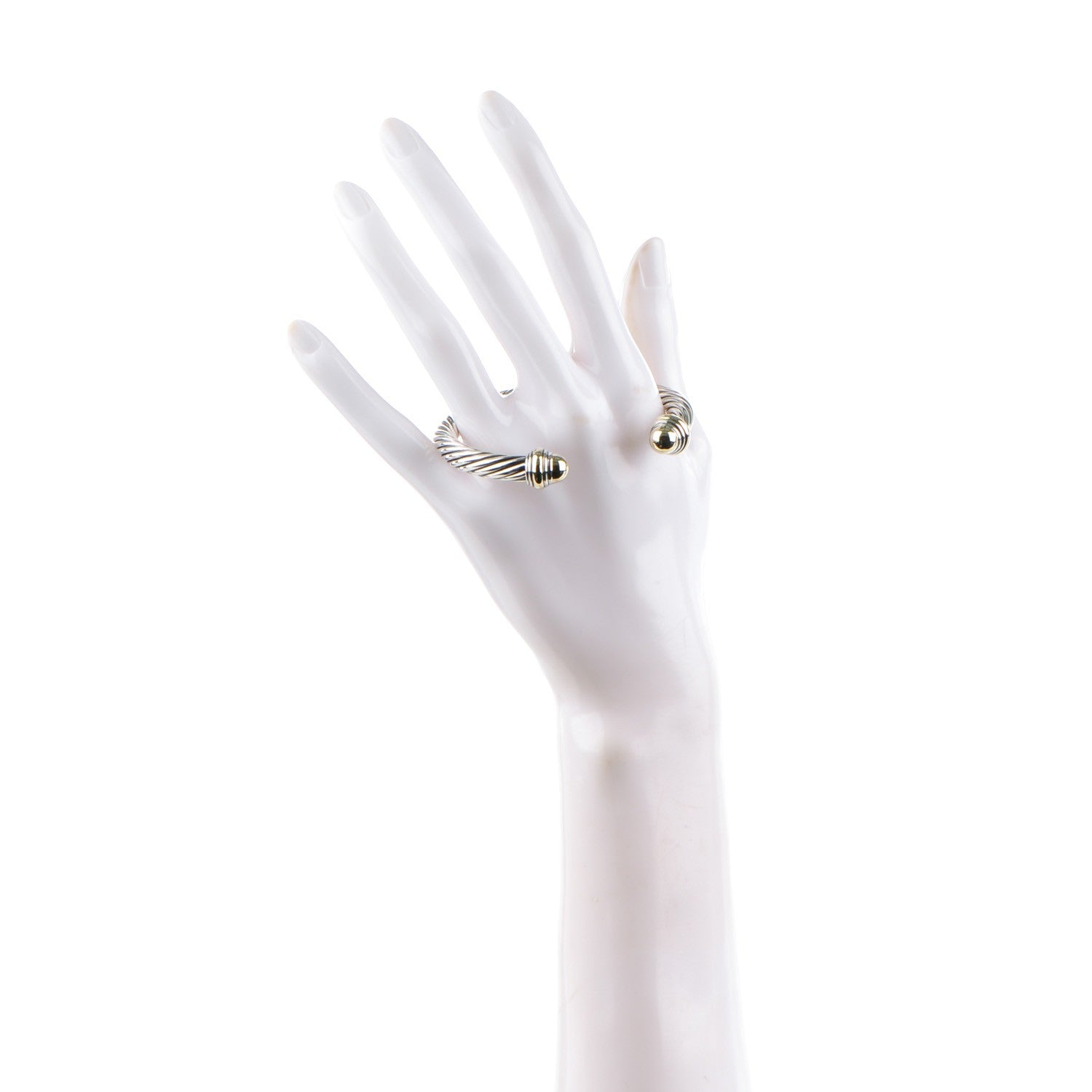 David Yurman Sterling Silver 14K Yellow Gold 7mm Cable Classics Bracelet 2 of 5