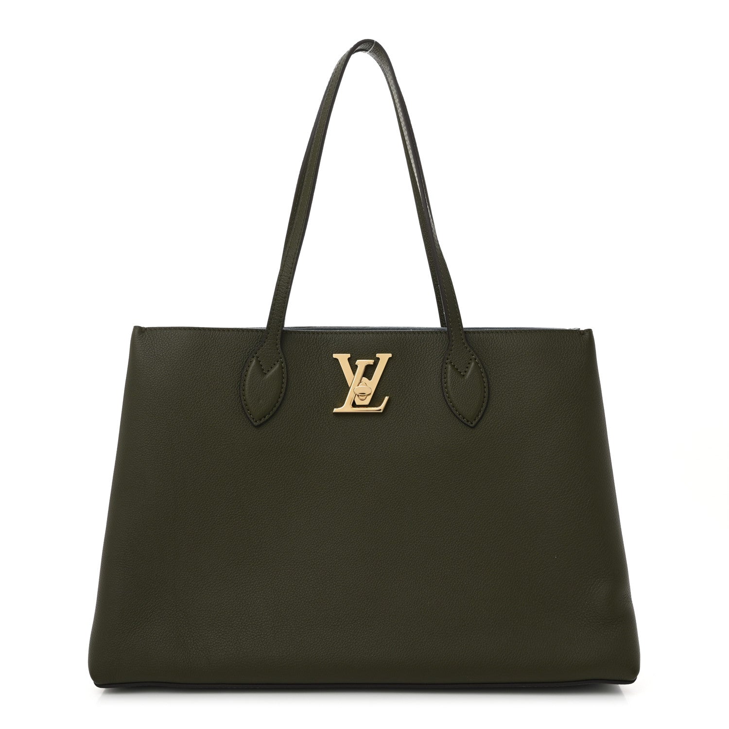 Louis Vuitton Grained Calfskin Lockme Shopper Kaki 1 of 10