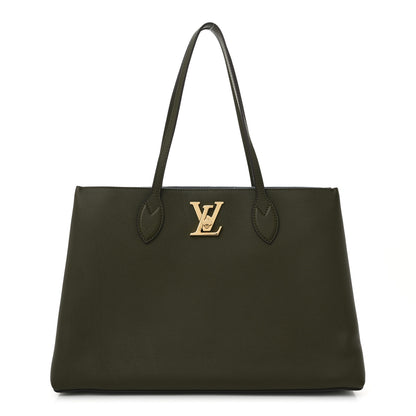 Louis Vuitton Grained Calfskin Lockme Shopper Kaki 1 of 10