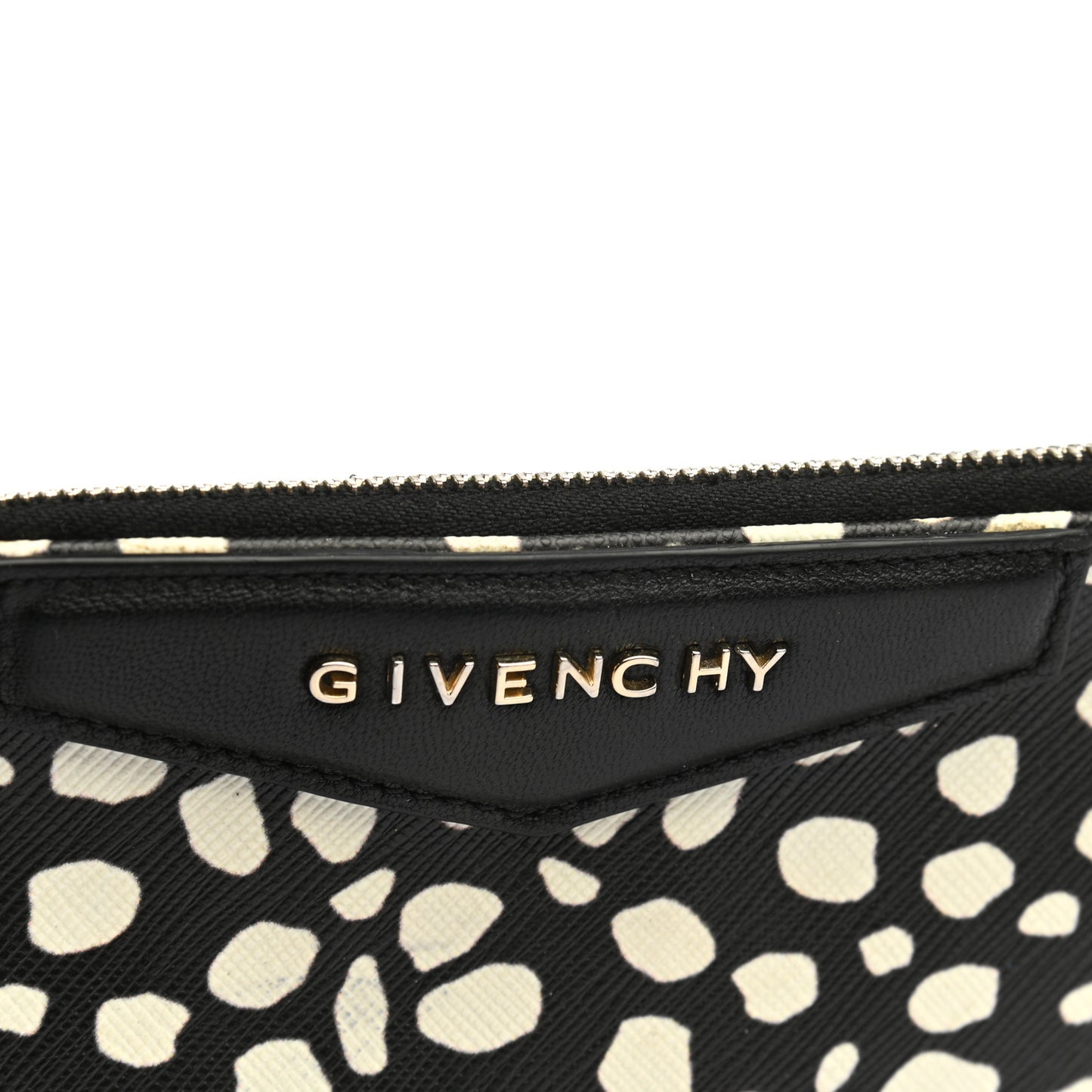 Coated Canvas Pouch Black White