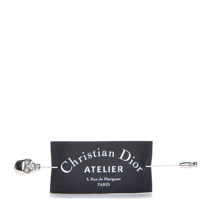 Christian Dior Lambskin Atelier Skull Brooch Silver 1 of 8