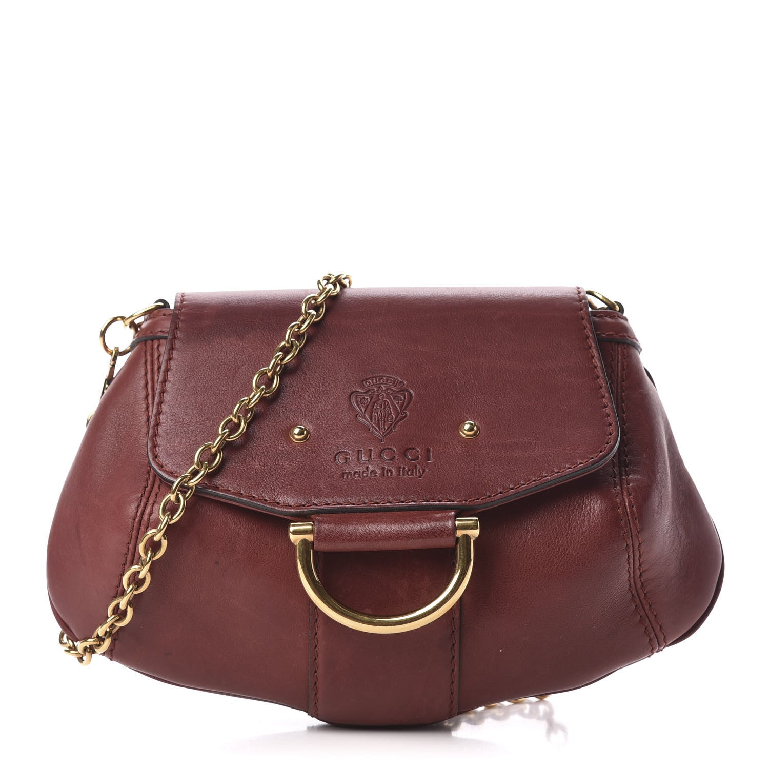 Gucci Calfskin Raccoon Tail Small Smilla Chain Bag Red 1 of 11