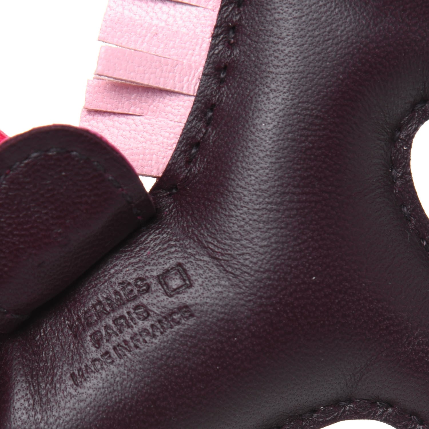 Hermes Milo Lambskin Matte Alligator Touch Grigri Rodeo Horse Bag Charm PM Rouge Sellier Framboise Rose Sakura 3 of 5