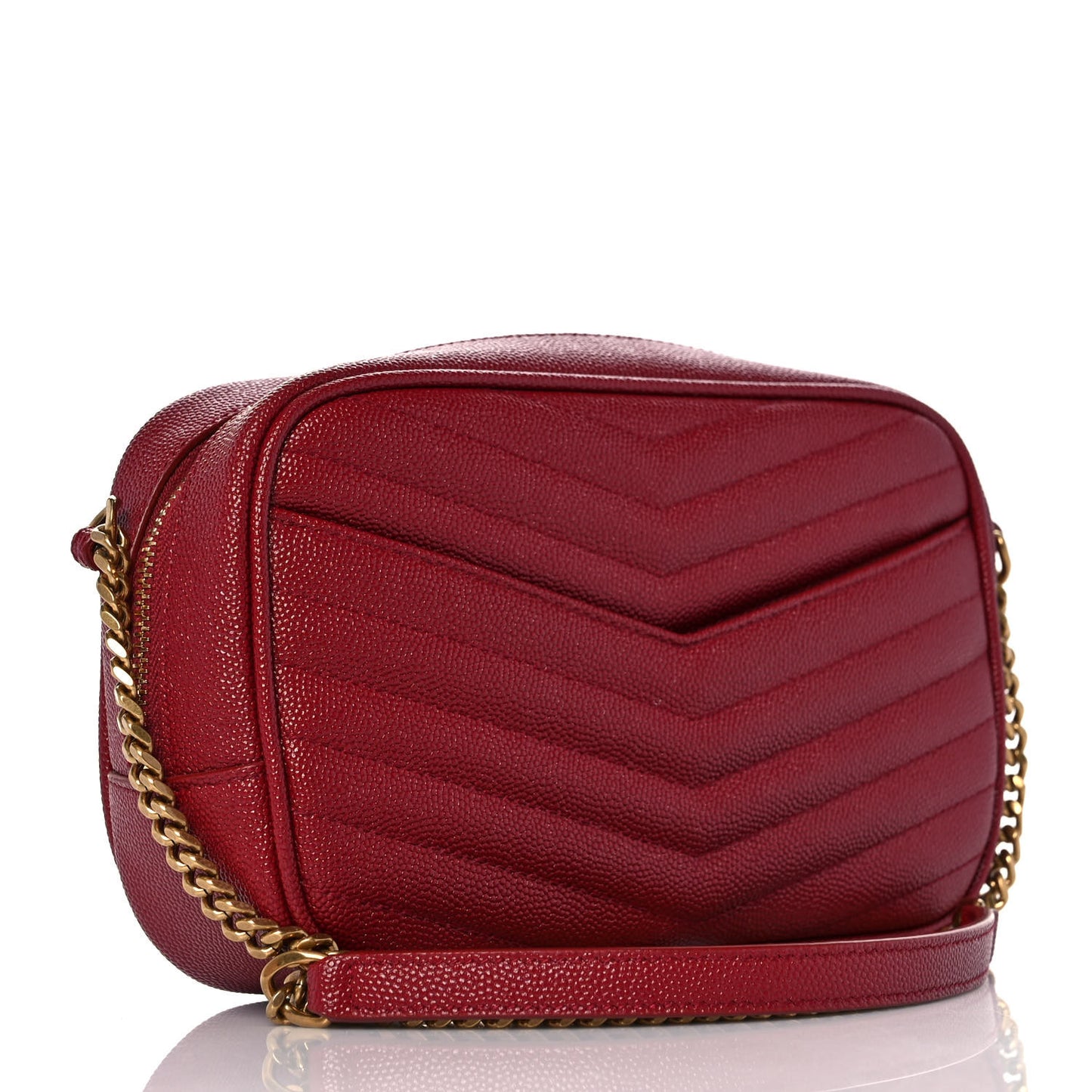 Grain De Poudre Matelasse Monogram Mini Lou Camera Bag Opyum Red