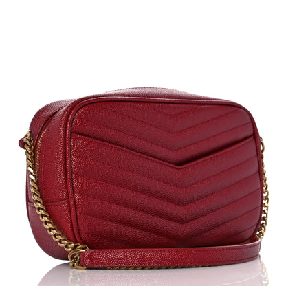 Saint Laurent Grain De Poudre Matelasse Monogram Mini Lou Camera Bag Opyum Red 3 of 10