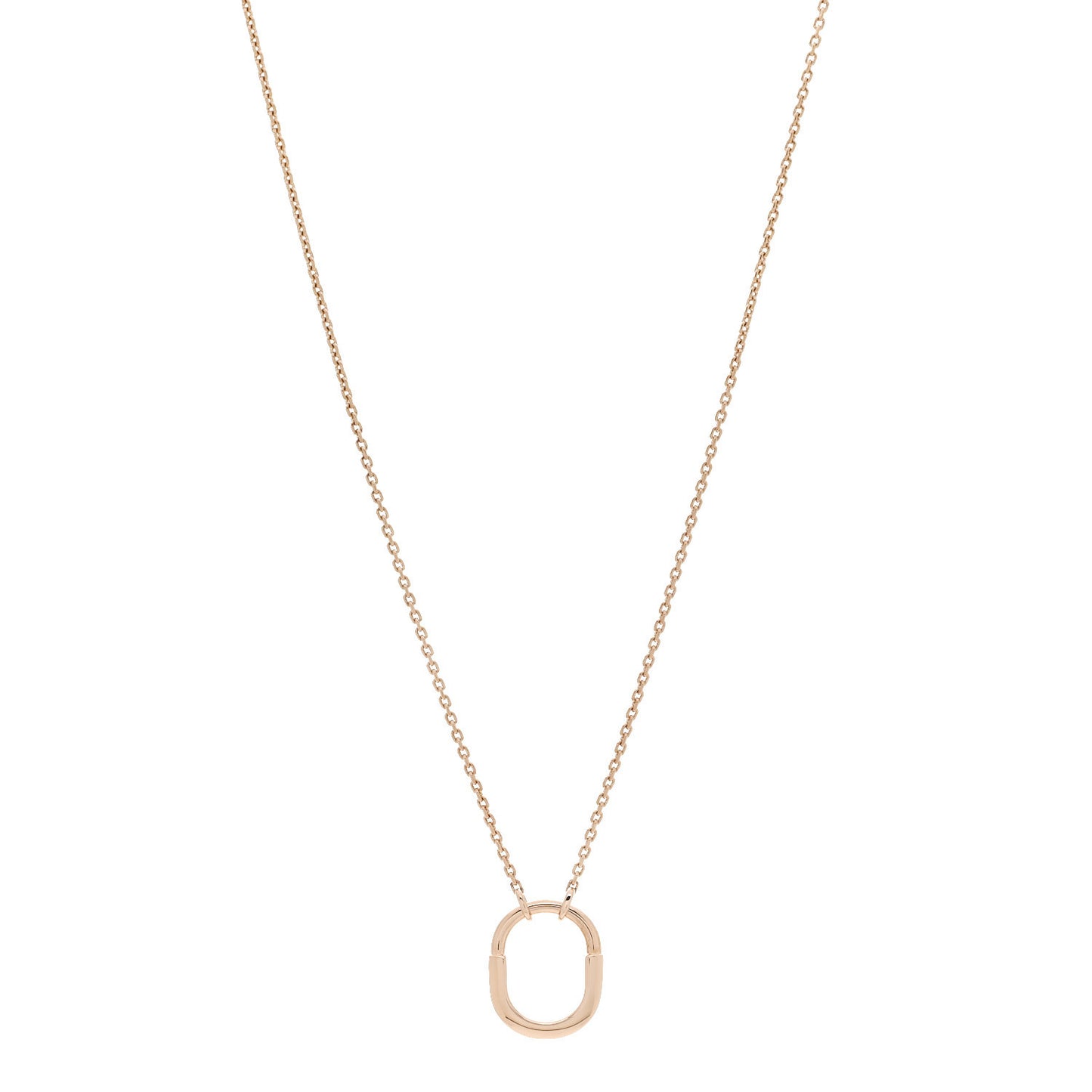 18K Rose Gold Small Lock Pendant Necklace