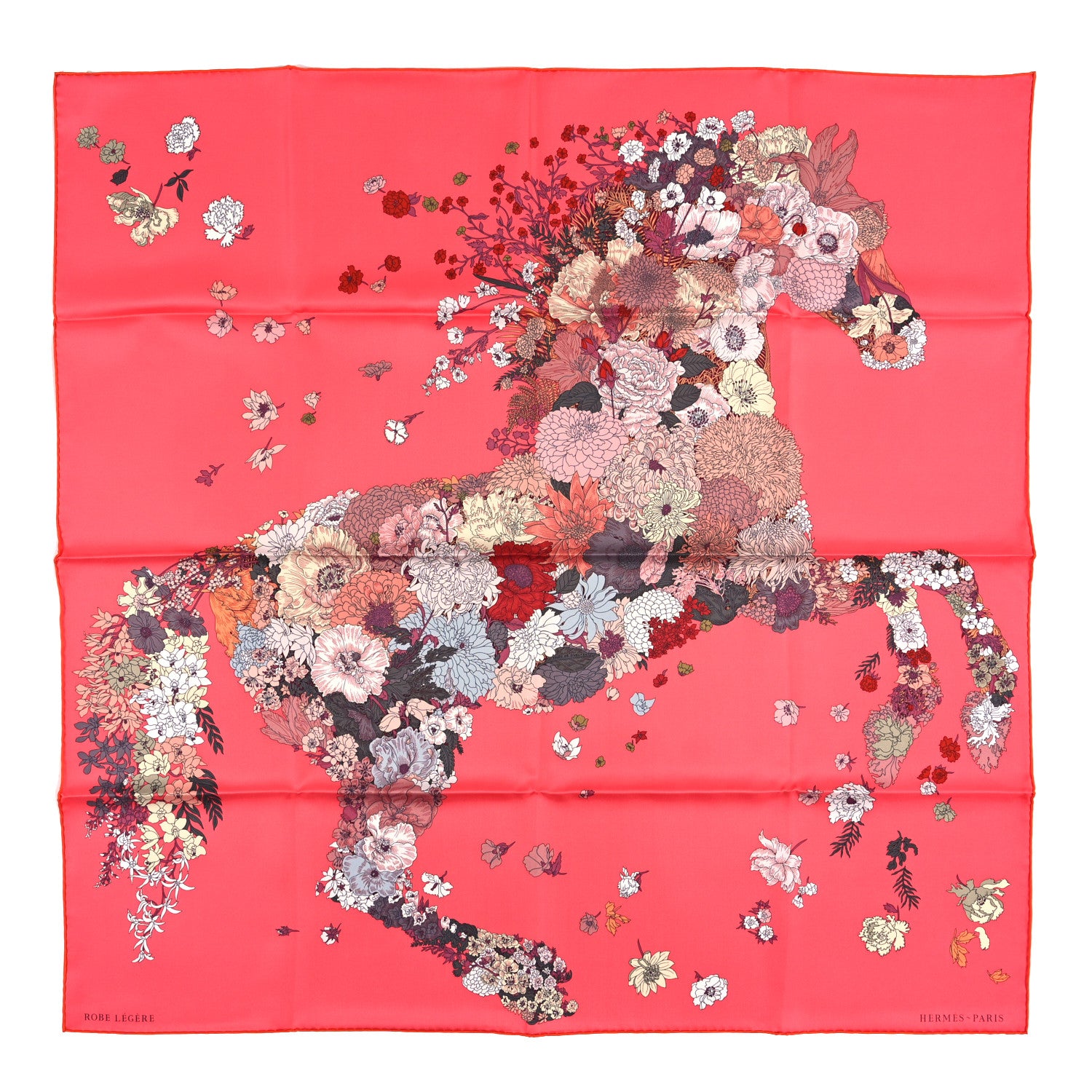 Hermes Silk Robe Legere Scarf 90 Rose Lipstick Vieux Rose 1 of 3