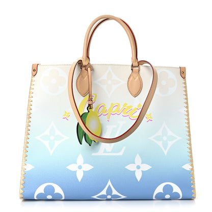 Louis Vuitton Monogram Giant Raffia Capri By The Pool Onthego GM Blue 1 of 9