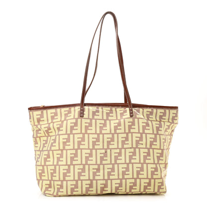 Fendi Canvas Zucca Roll Shopping Tote Tobacco Yellow 2 of 12