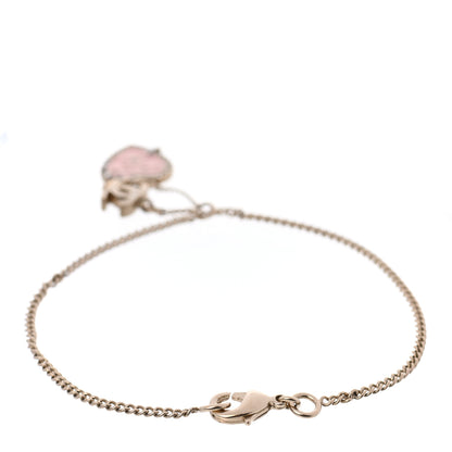 Chanel Enamel Crystal Heart Coco Bracelet Gold 3 of 4