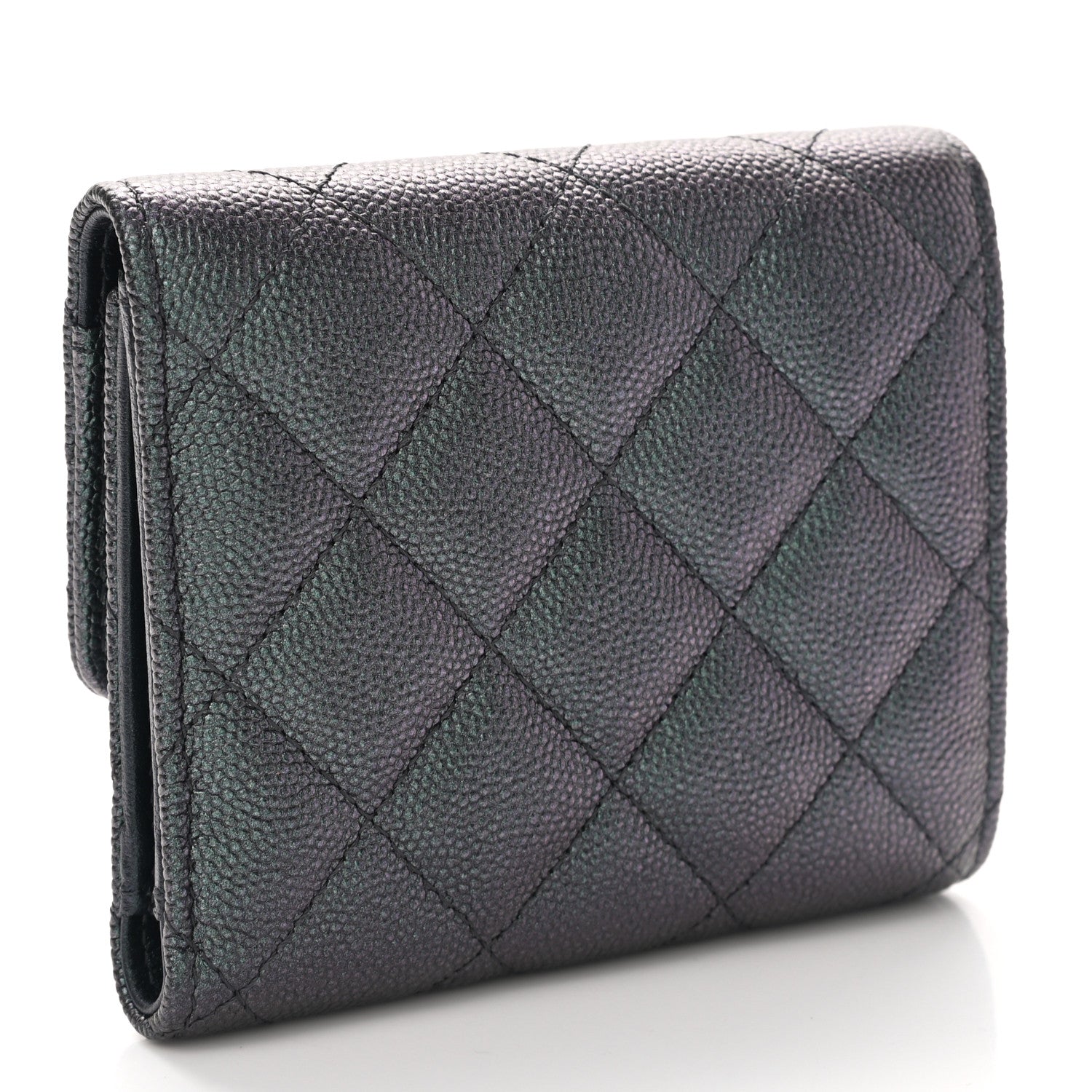 Chanel Iridescent Caviar Quilted Small Flap Wallet Black 3 of 9