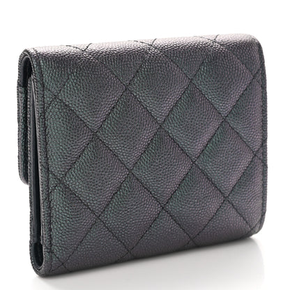 Chanel Iridescent Caviar Quilted Small Flap Wallet Black 3 of 9