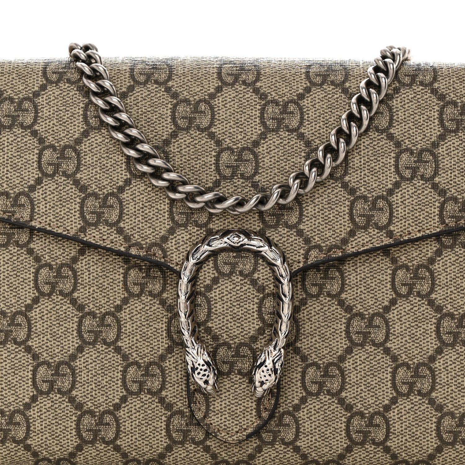 Gucci GG Supreme Monogram Mini Dionysus Chain Wallet Beige Taupe 8 of 10