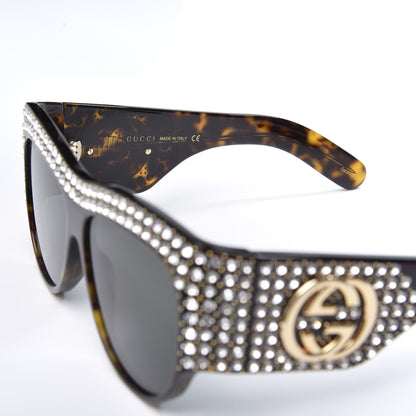 Gucci Acetate Crystal Oversize Hollywood Forever Sunglasses GG0144S Tortoiseshell 5 of 7