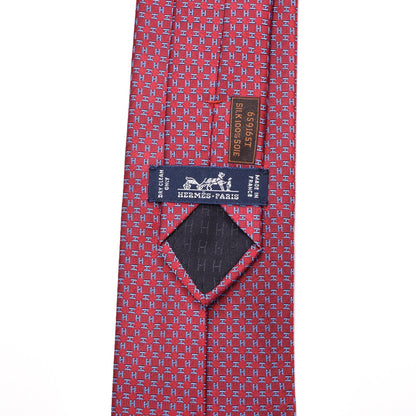 Hermes Mens Silk Printed District Neck Tie 5 of 5
