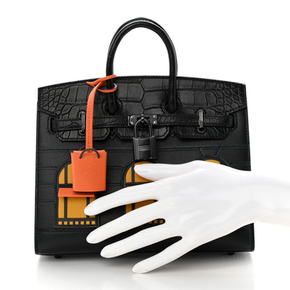 Hermes Madame Calfskin Matte Alligator Swift Faubourg Midnight Birkin Sellier 20 Black 2 of 12