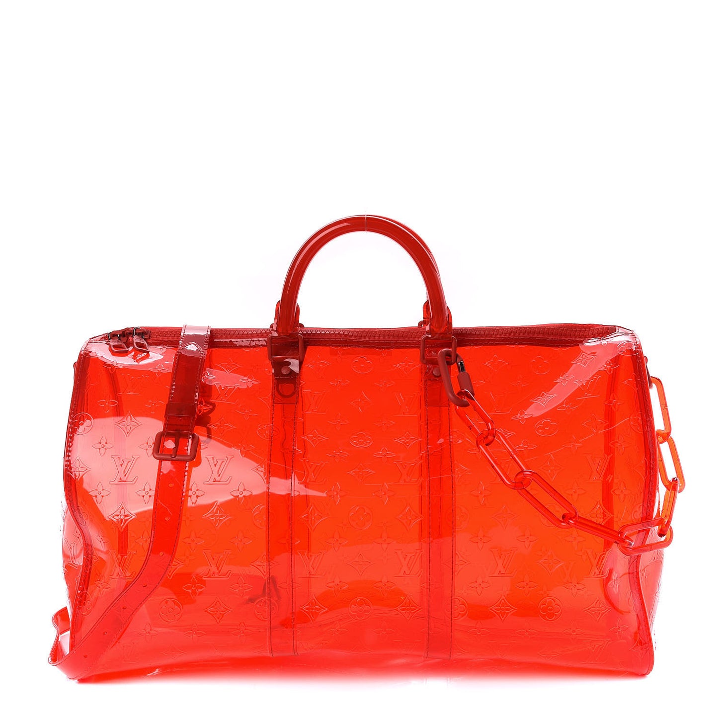 PVC Monogram Keepall Bandouliere 50 Grenadine Red
