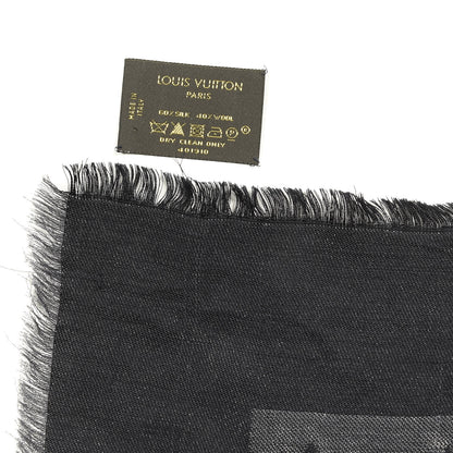 Louis Vuitton Silk Lurex Wool Monogram Shine Shawl Black 3 of 4