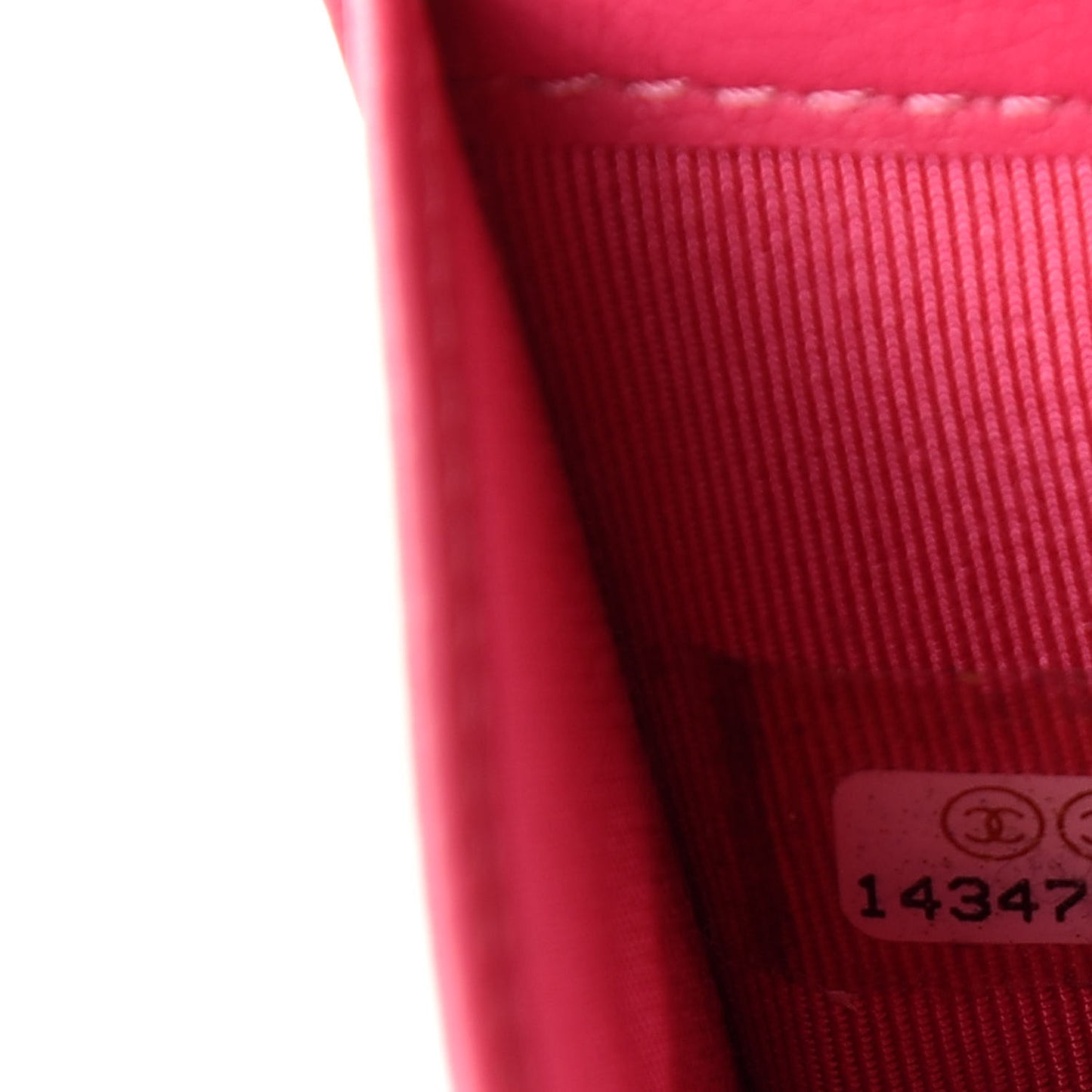Patent Calfskin Quilted Yen Wallet Dark Pink