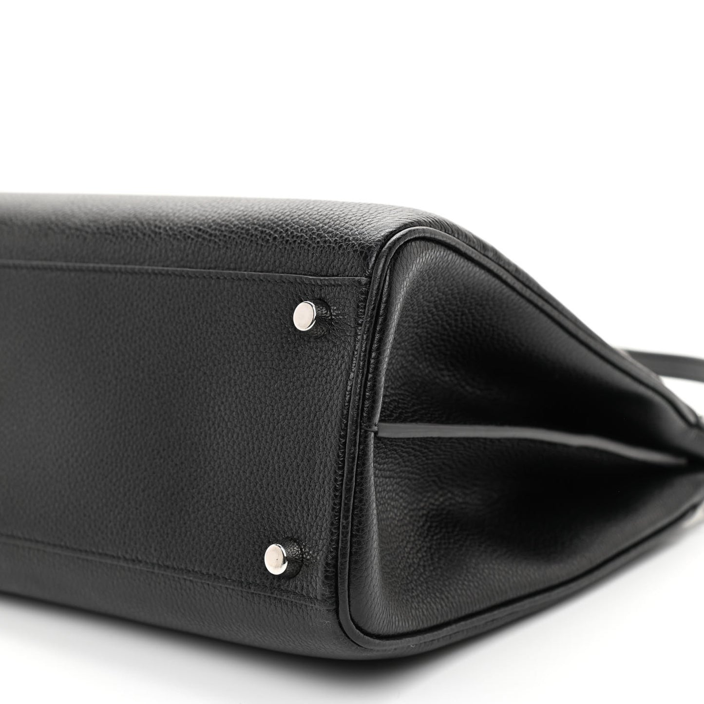 Grainy Calfskin Medium Zumi Top Handle Bag Black