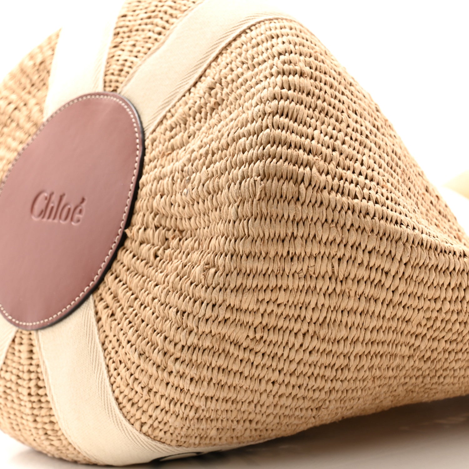 Chloe Raffia Large Woody Tote White 9 of 11