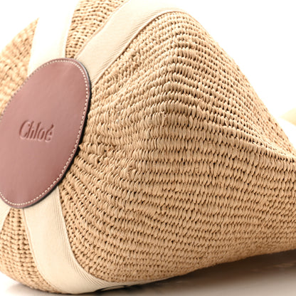 Chloe Raffia Large Woody Tote White 9 of 11