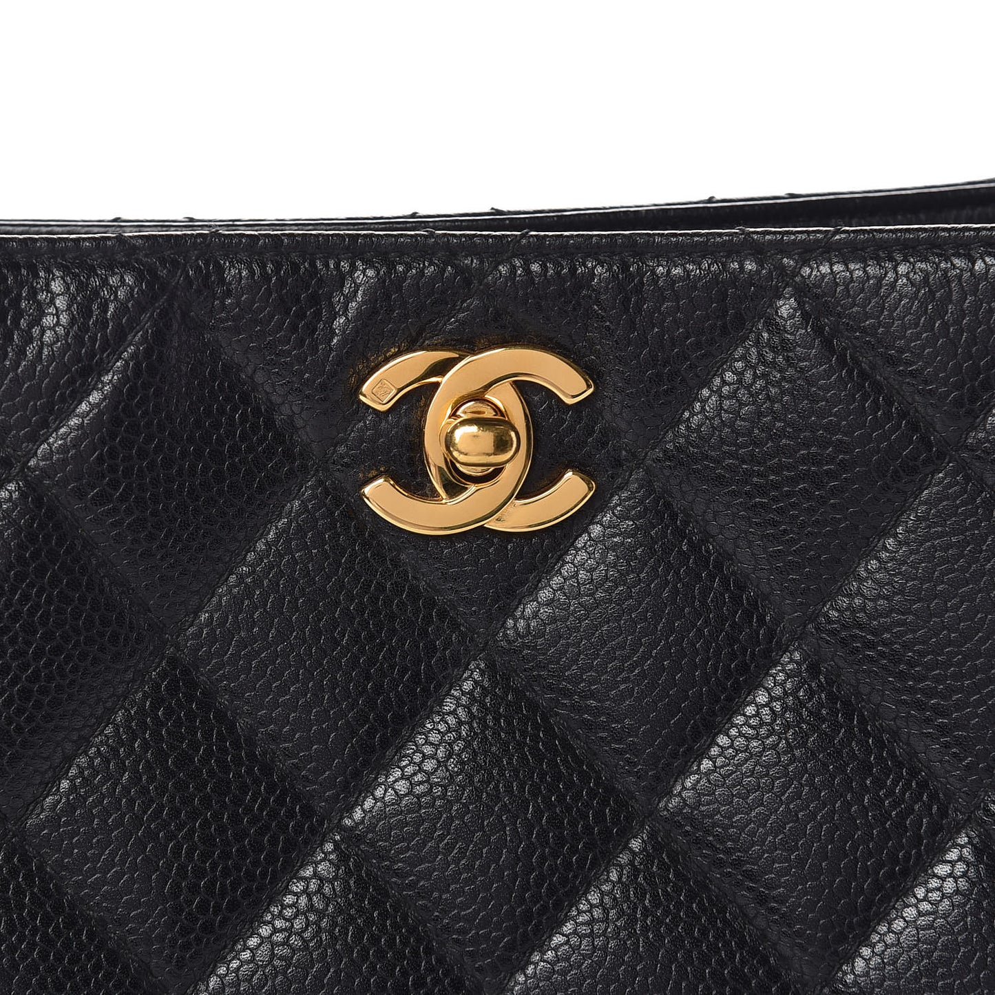 Caviar Quilted Shoulder Bag Black