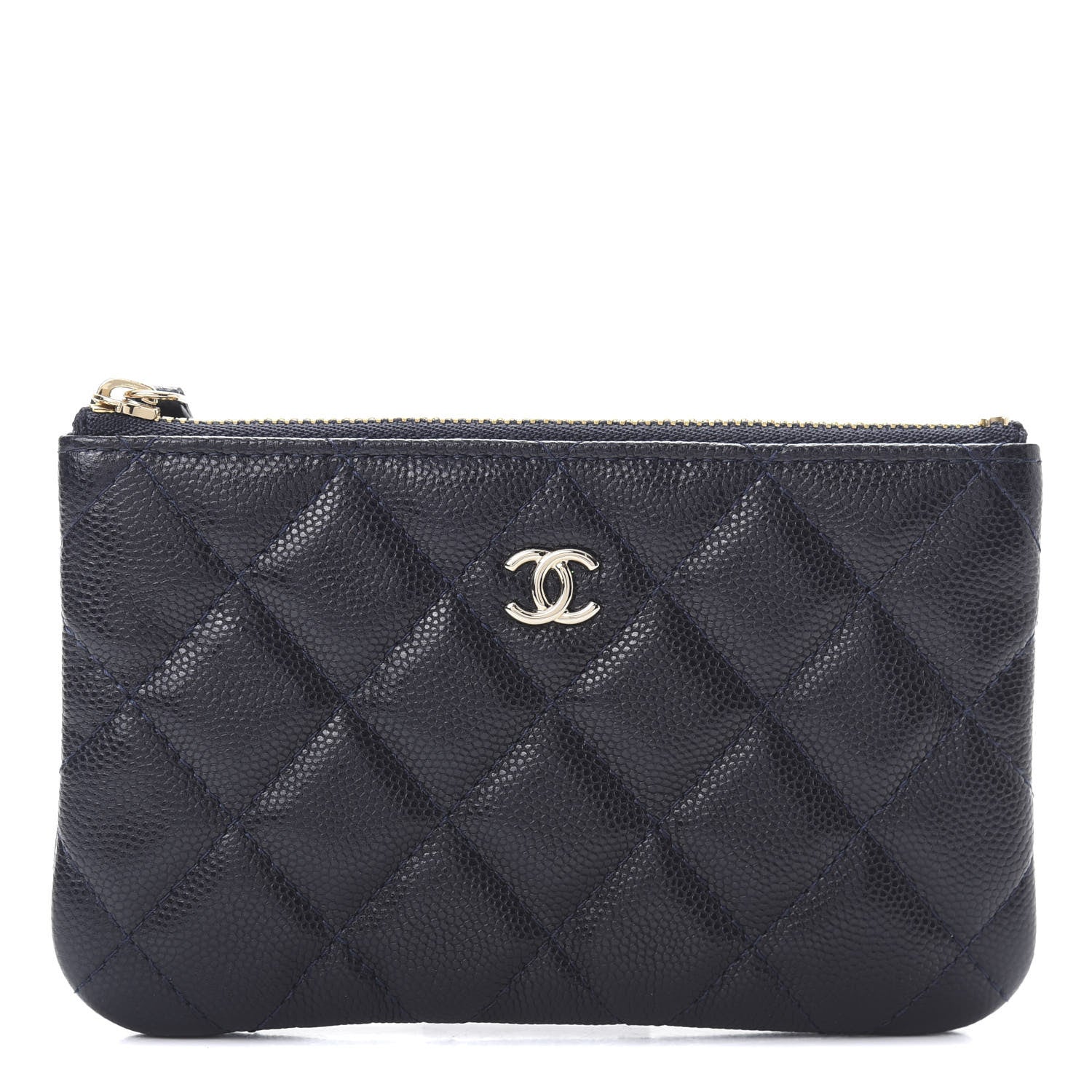 Chanel Caviar Quilted Small Cosmetic Case Navy Blue 1 of 8