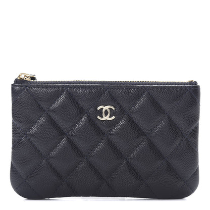 Chanel Caviar Quilted Small Cosmetic Case Navy Blue 1 of 8