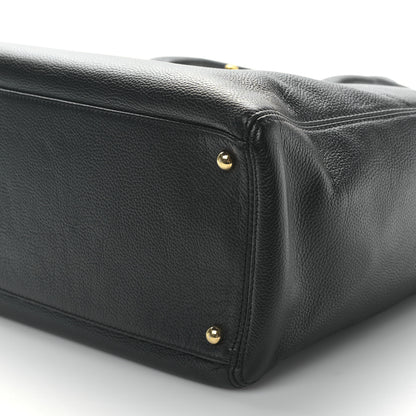 Chanel Calfskin Cerf Executive Shopper Tote Black 10 of 11
