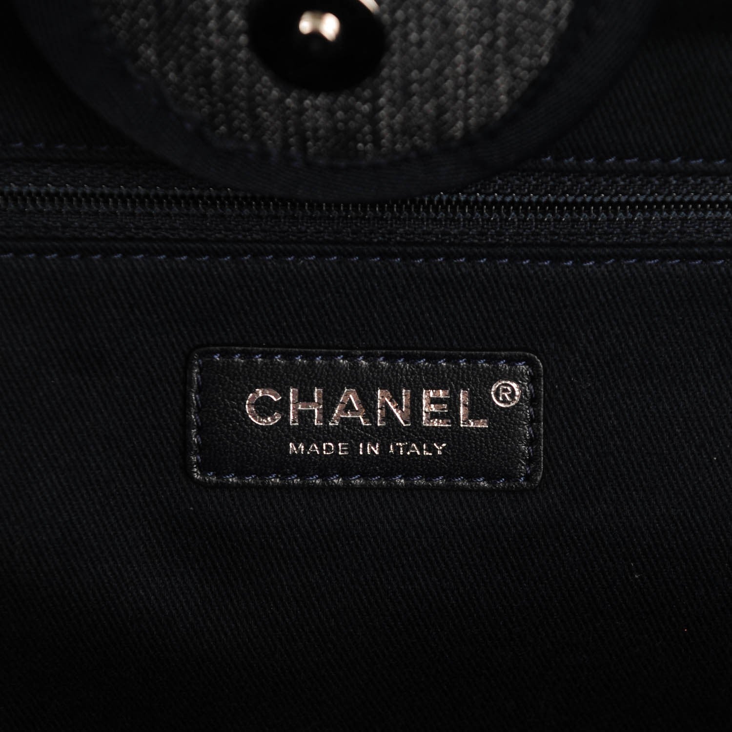 Chanel Canvas Large Deauville Tote Dark Blue 6 of 7